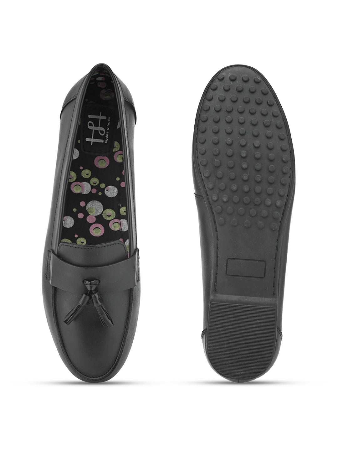 Hydes N Hues Black Moccasins For Women