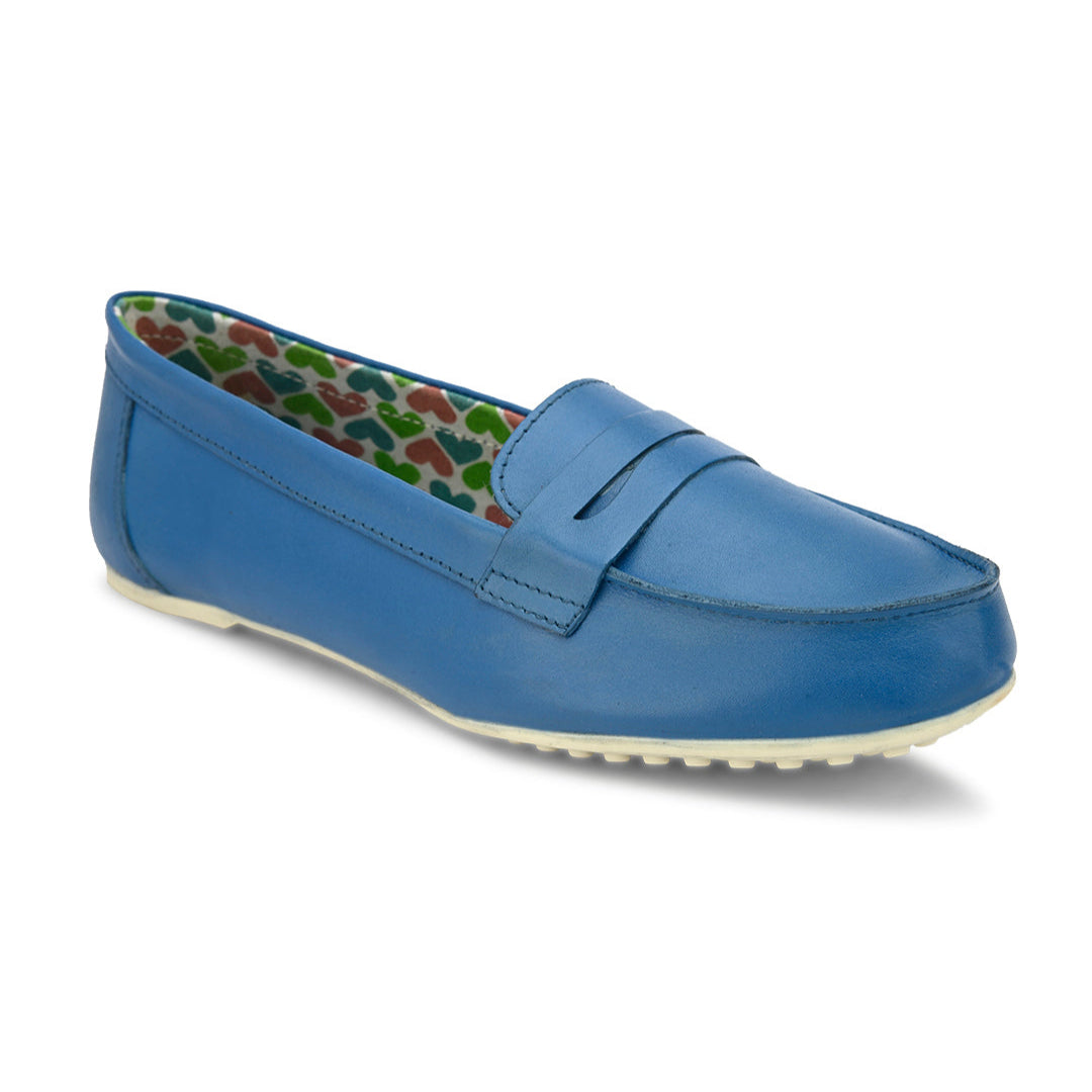 Hydes N Hues Sky Blue Moccasins For Women