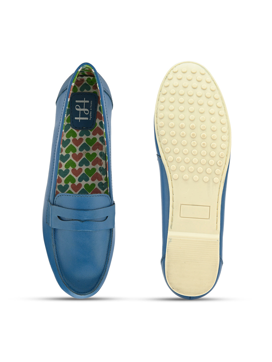 Hydes N Hues Sky Blue Moccasins For Women