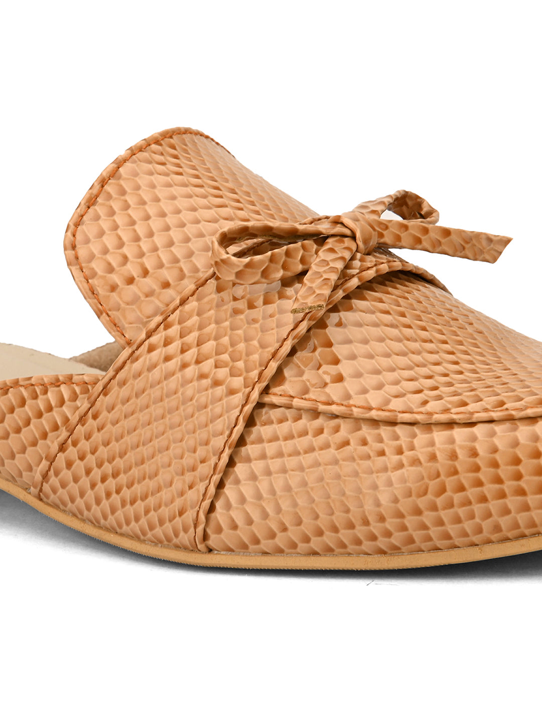 Hydes N Hues Beige Self Printed Mules