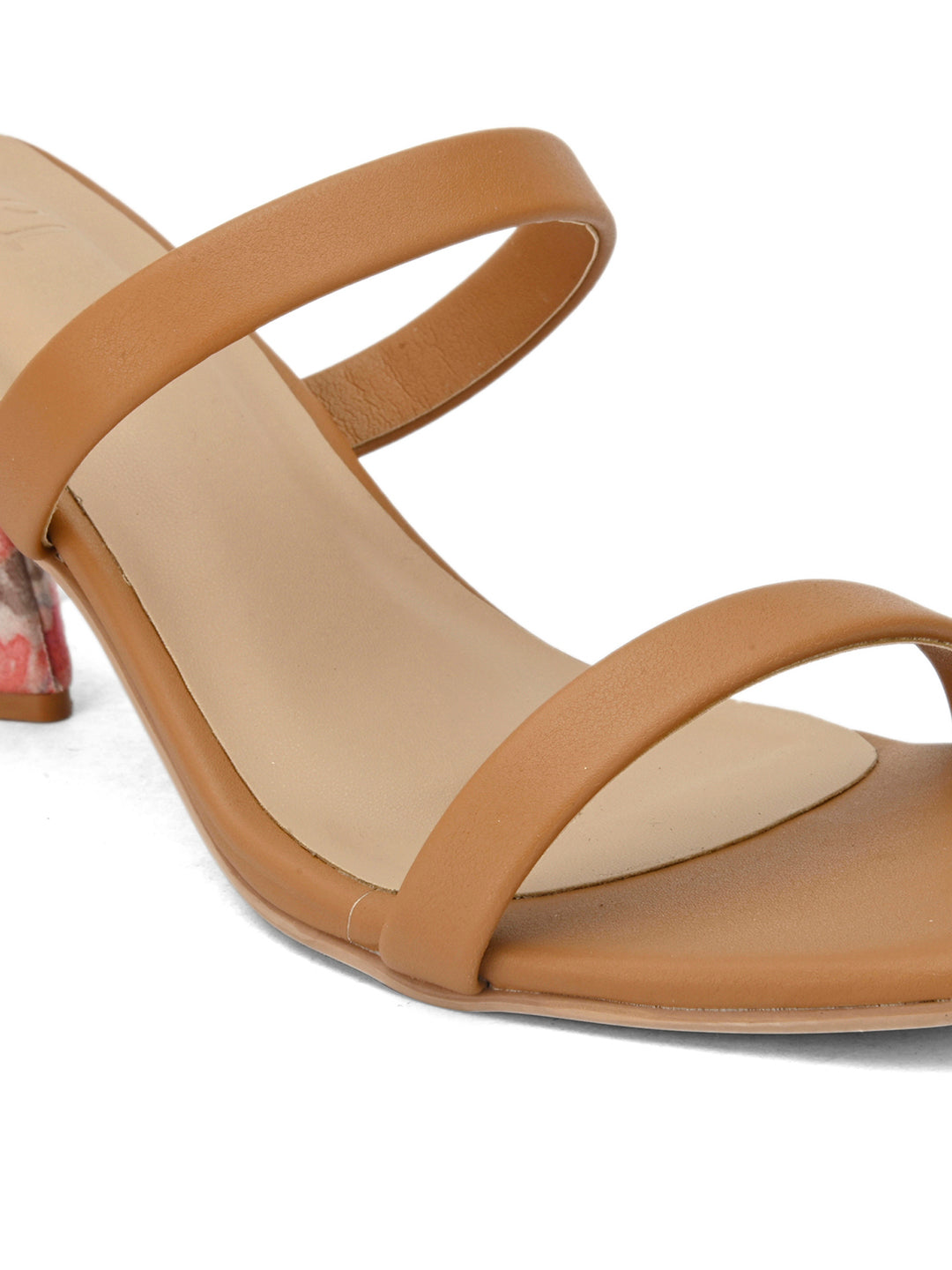 Hydes N Hues Tan Printed Block Heels