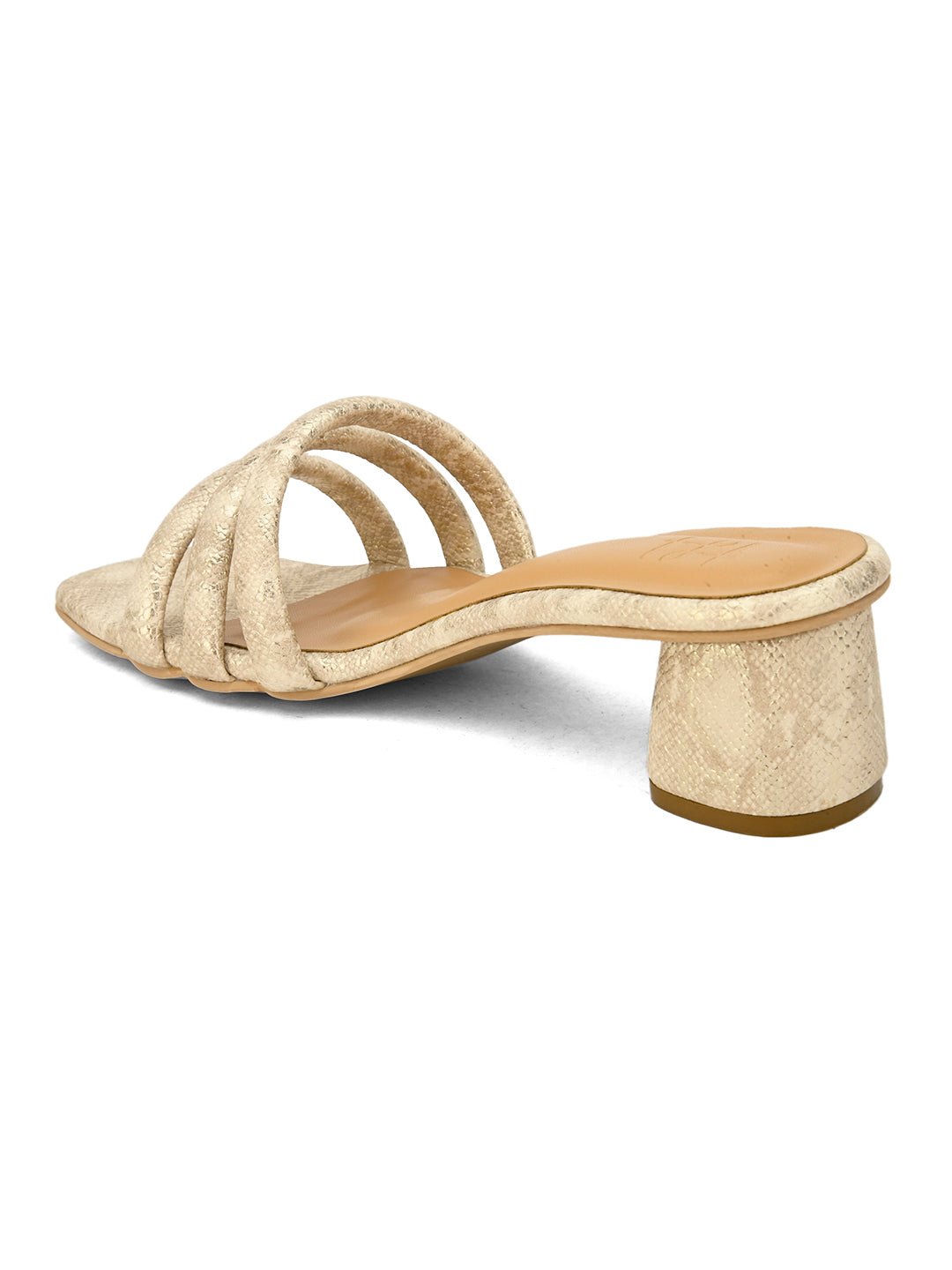 Hydes N Hues White Self Printed Short Heels