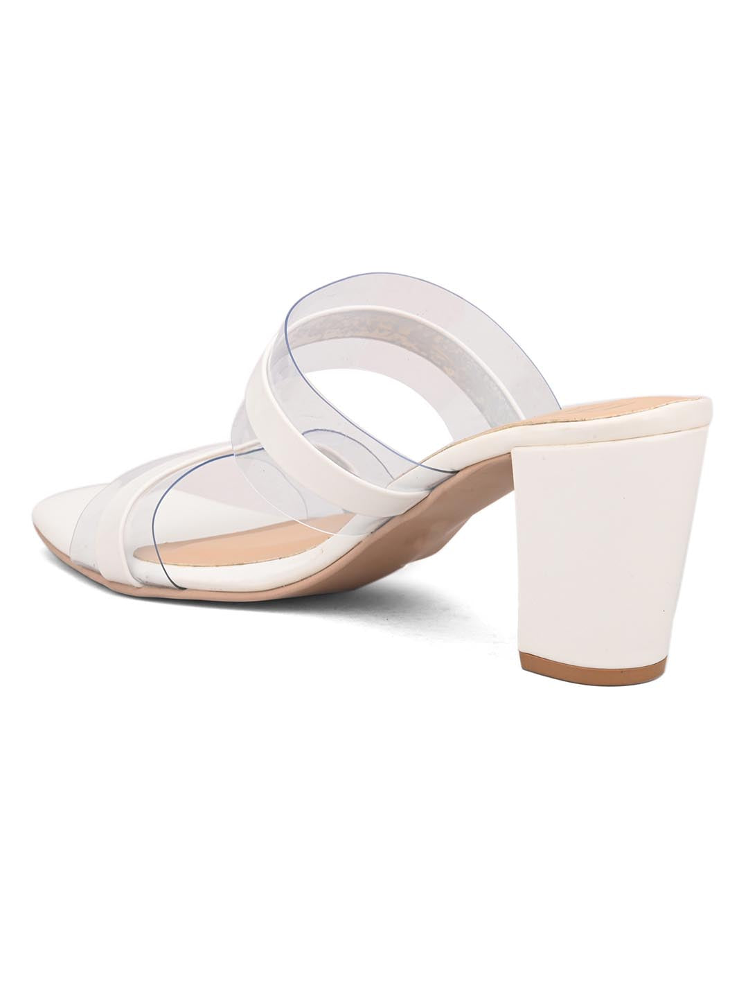 Hydes N Hues White Striped Block Heels