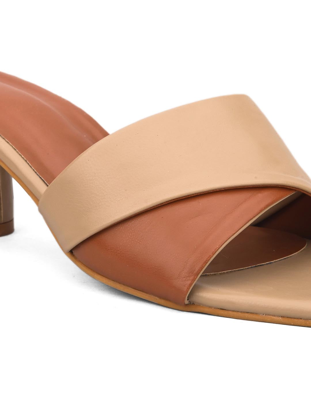 Hydes N Hues Beige and Tan Block Heels