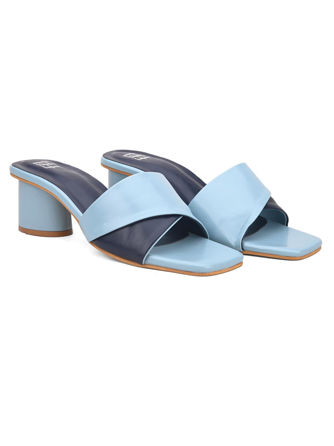 Hydes N Hues Navy Blue and Sky Blue Block Heels