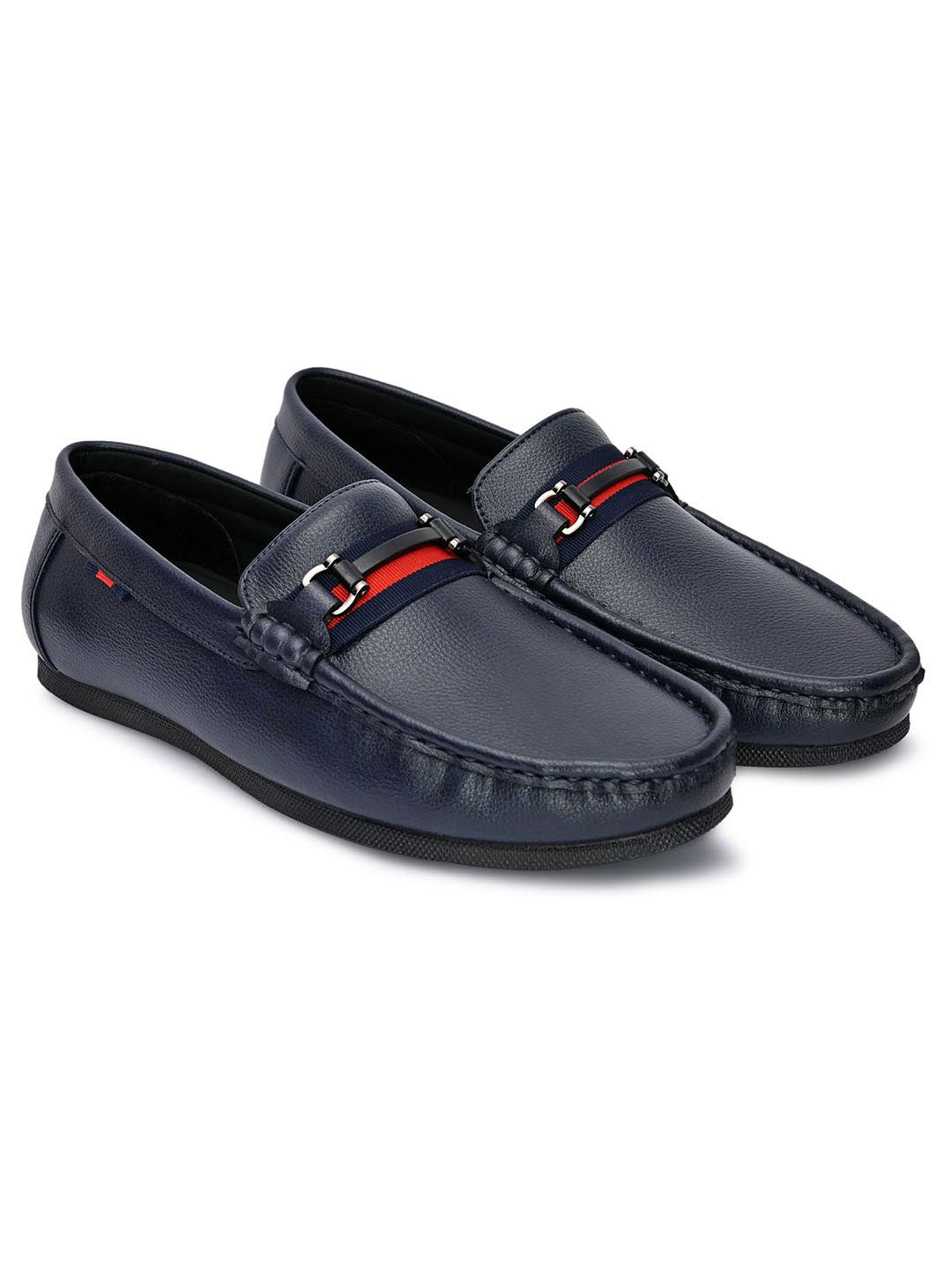 Hydes N Hues Men Blue Loafers with Metal Buckle