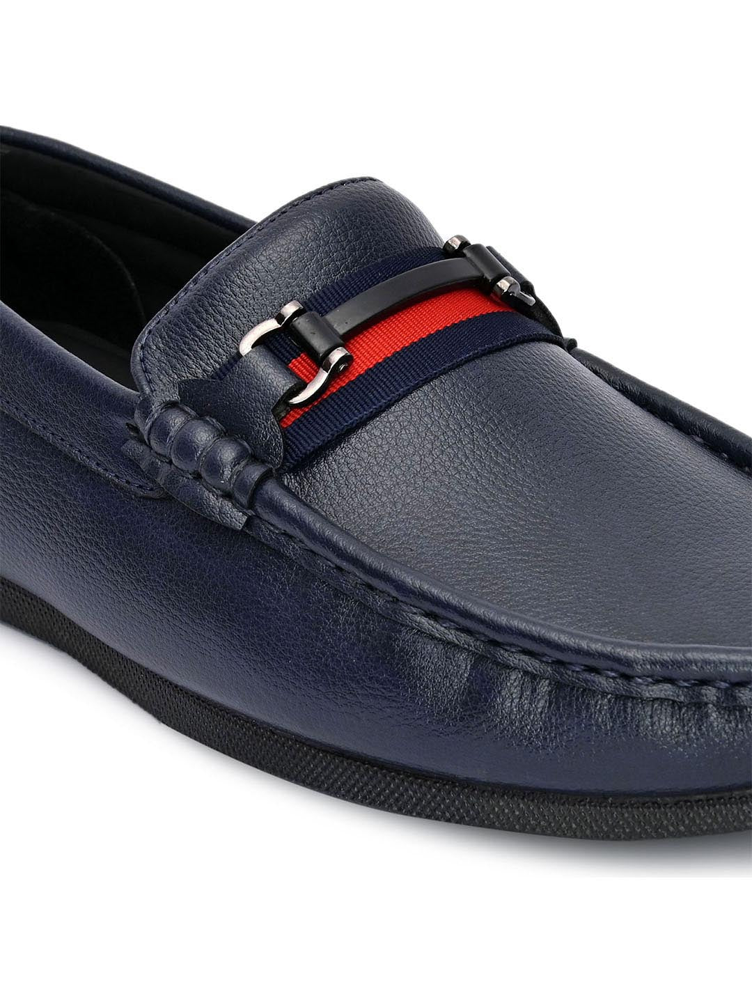 Hydes N Hues Men Blue Loafers with Metal Buckle