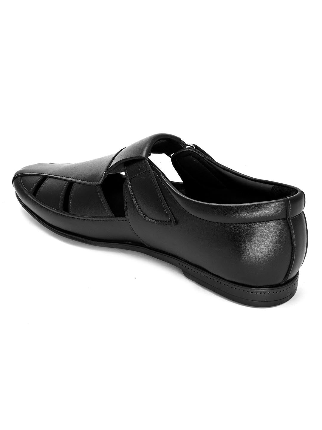 Hydes N Hues Men Black Shoe-Style Sandals