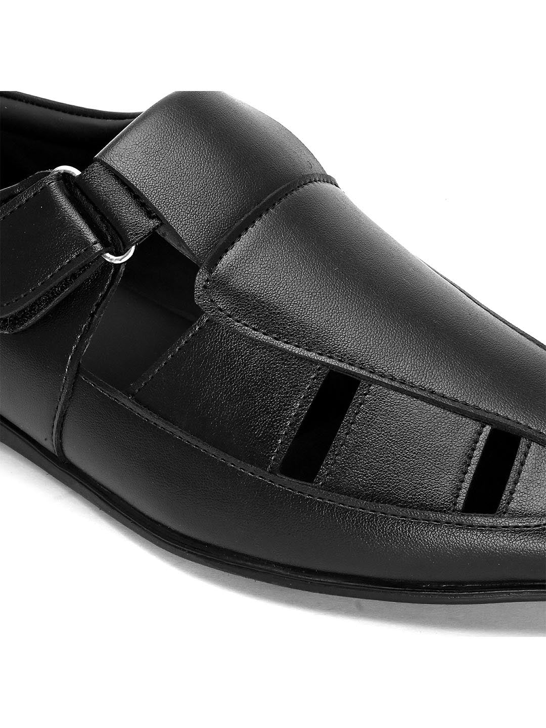 Hydes N Hues Men Black Shoe-Style Sandals