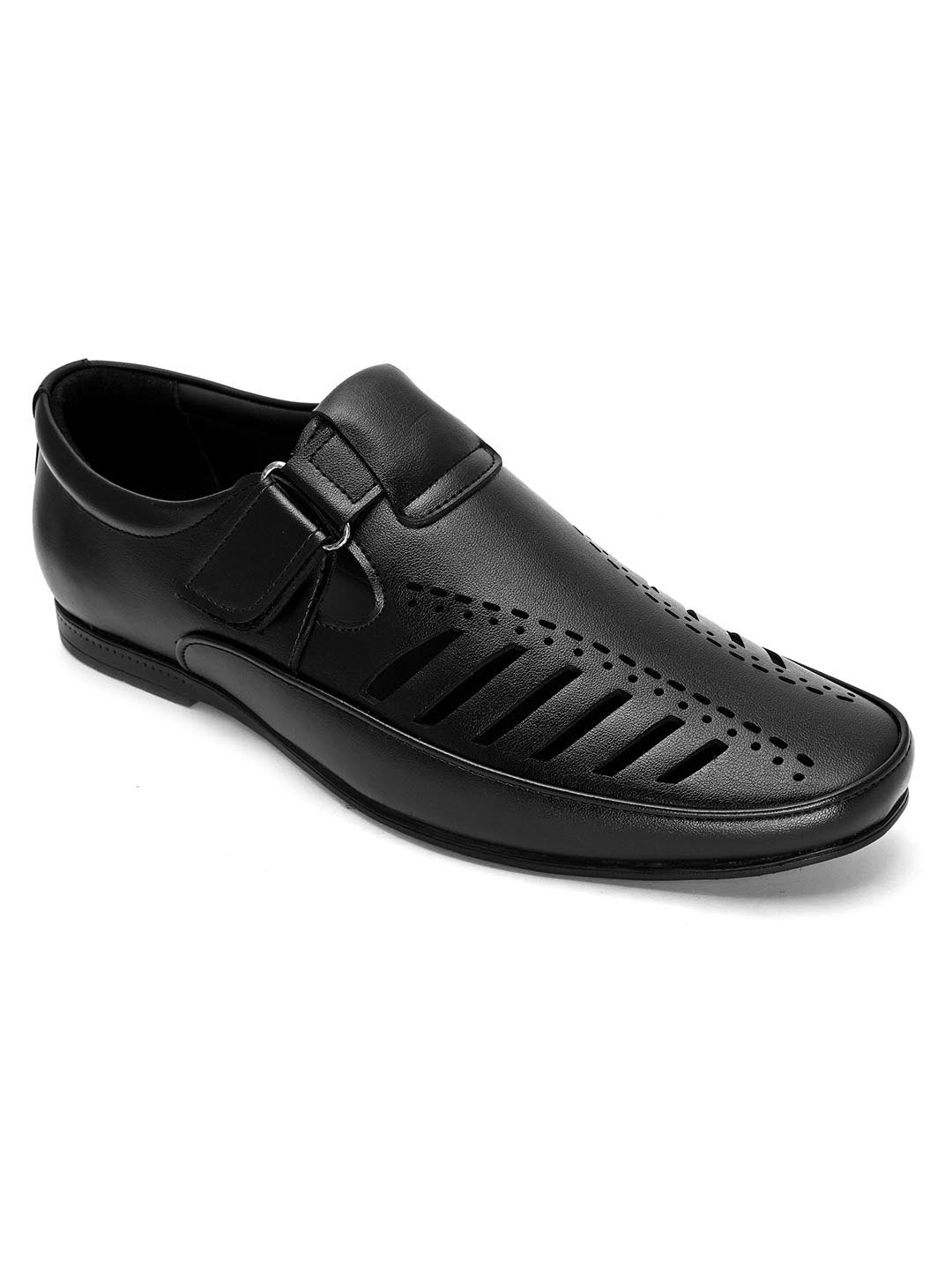 Hydes N Hues Men Black Shoe-Style Sandals