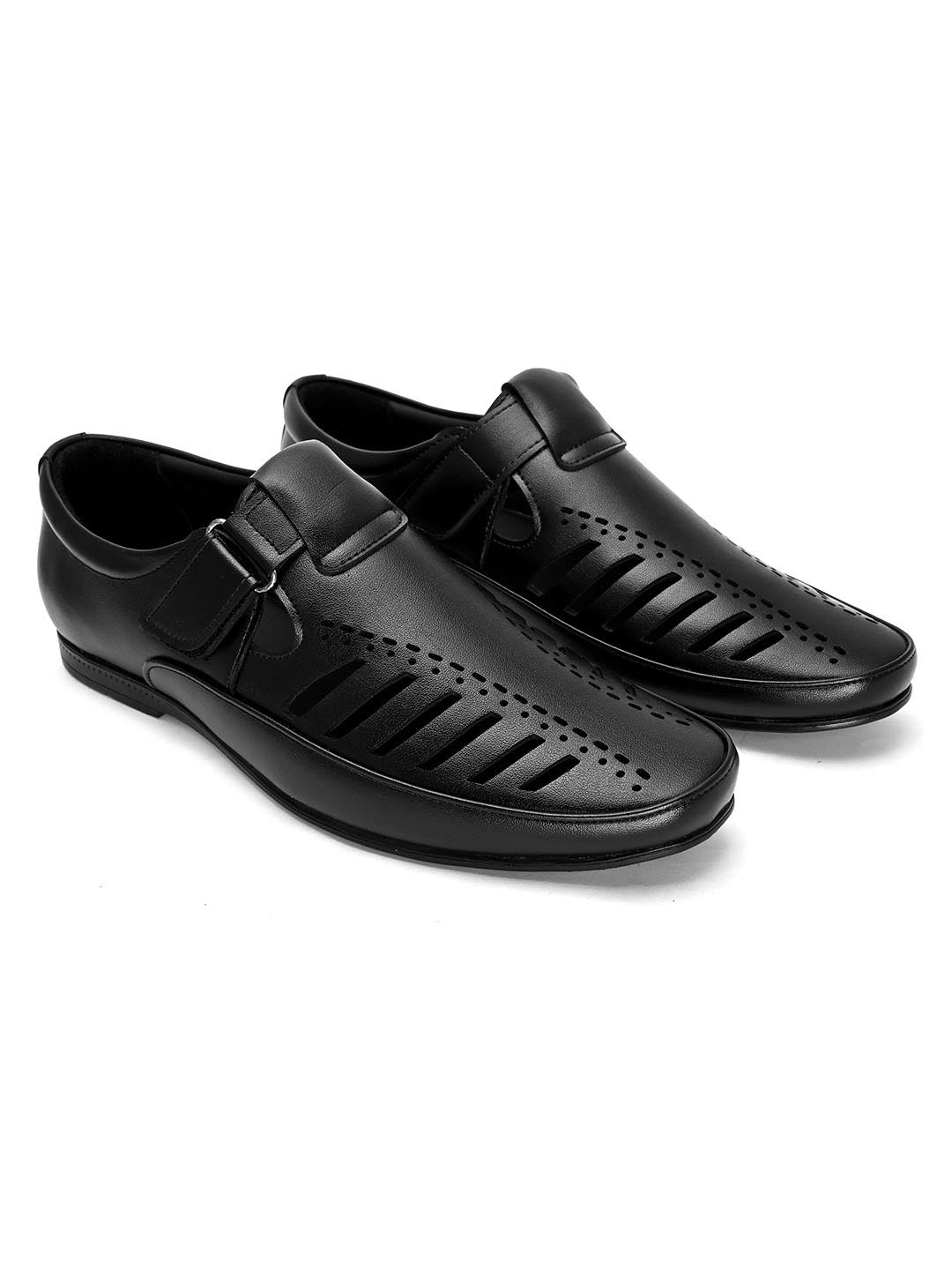 Hydes N Hues Men Black Shoe-Style Sandals