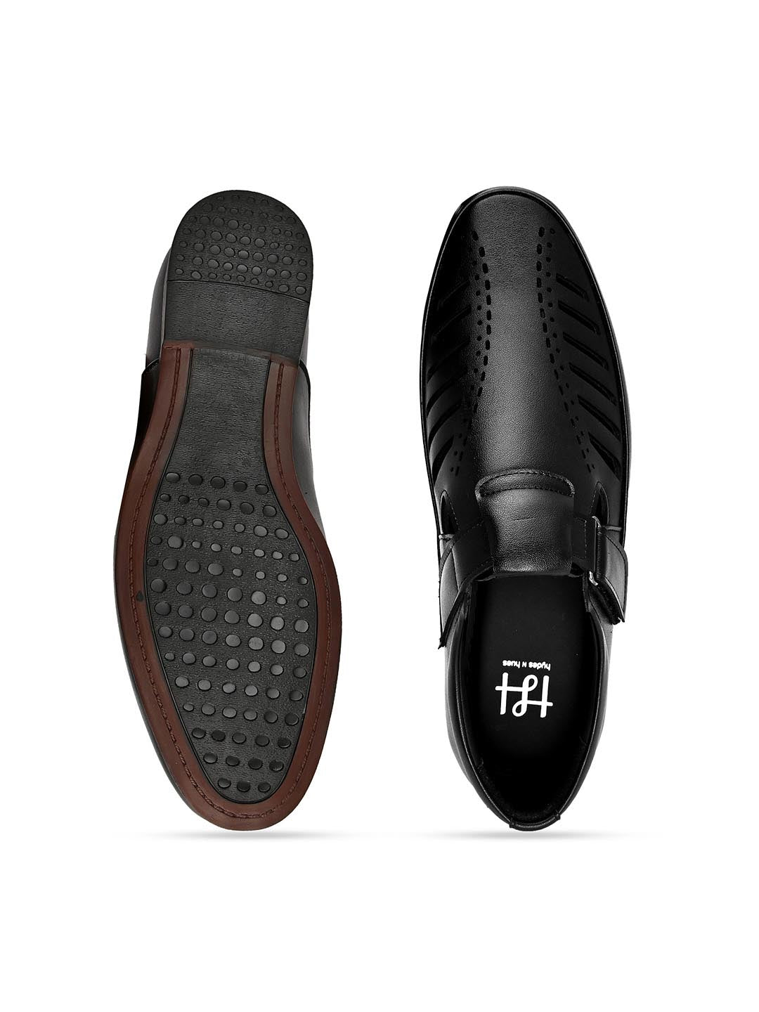 Hydes N Hues Men Black Shoe-Style Sandals