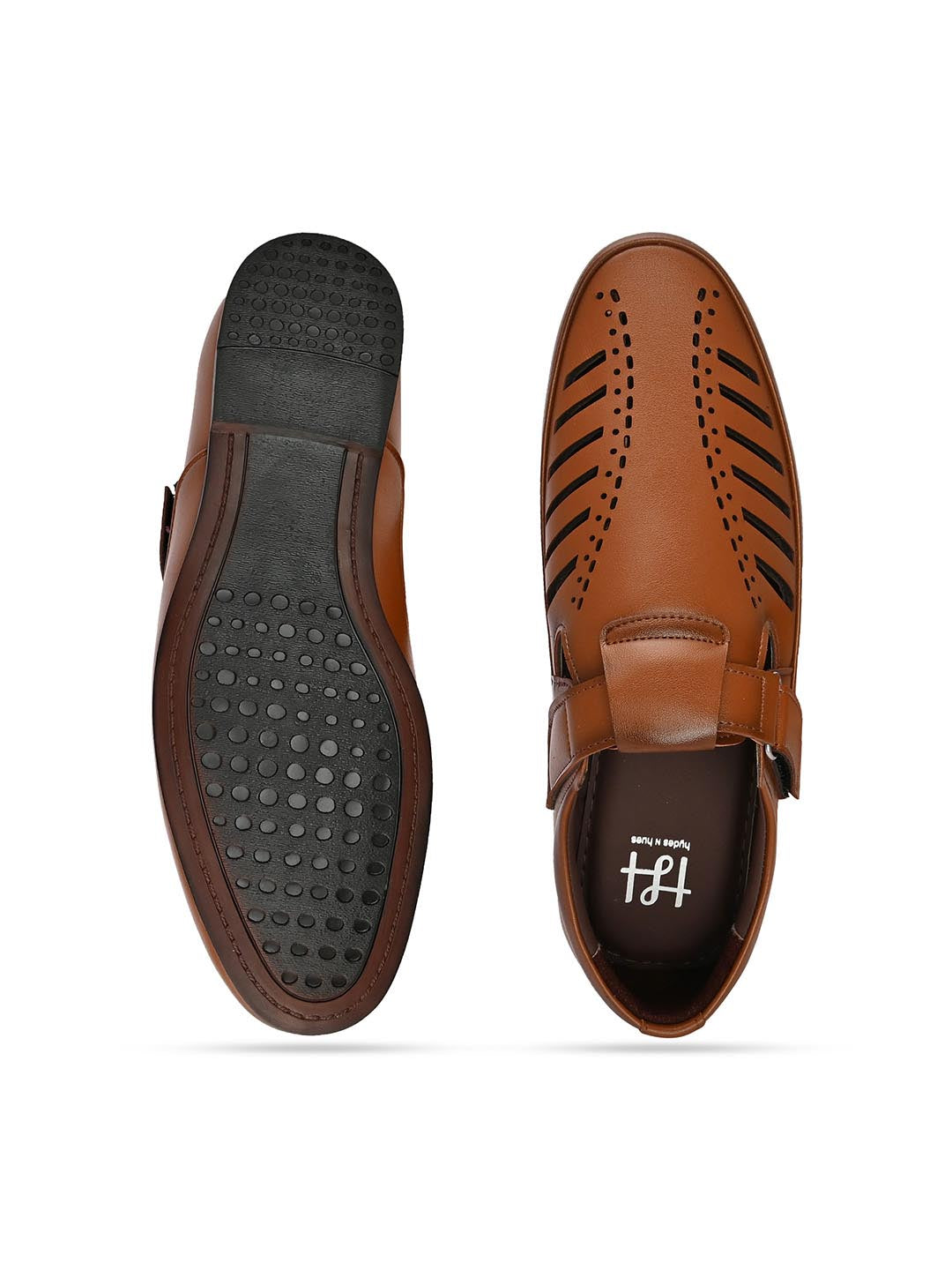 Hydes N Hues Men Tan Comfort Sandals