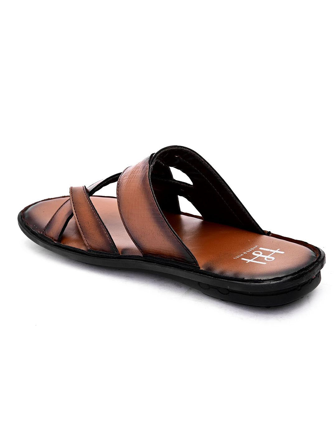 Hydes N Hues Men Tan Brown Black Comfort Sandals
