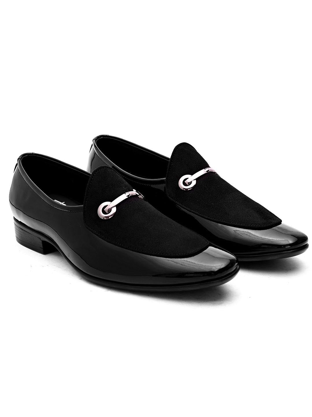 Hydes N Hues Men Black Solid Formal Loafers