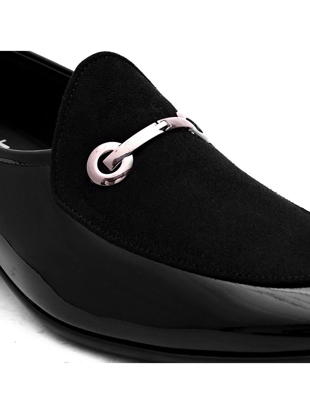 Hydes N Hues Men Black Solid Formal Loafers