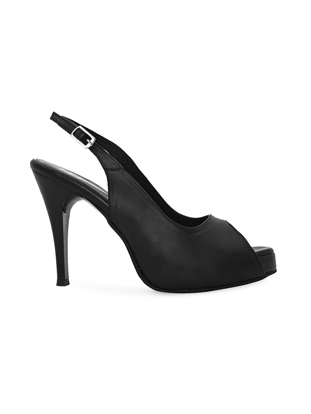 Hydes N Hues Women Black Peep Toes Stilettoes