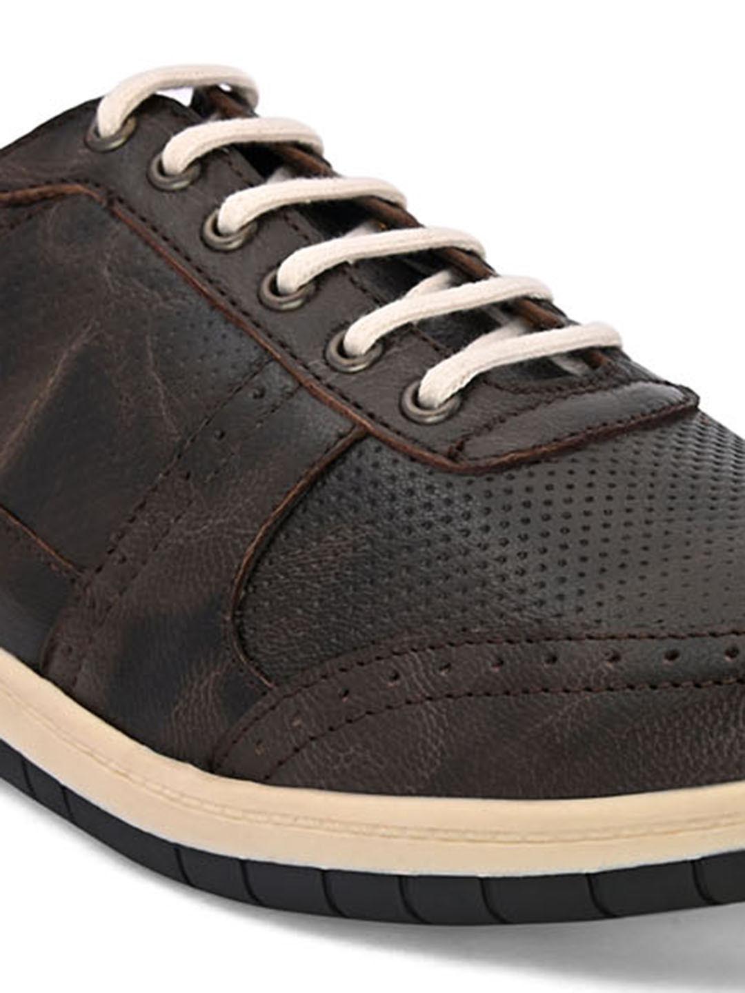 Hydes N Hues Men Brown Leather Sneakers