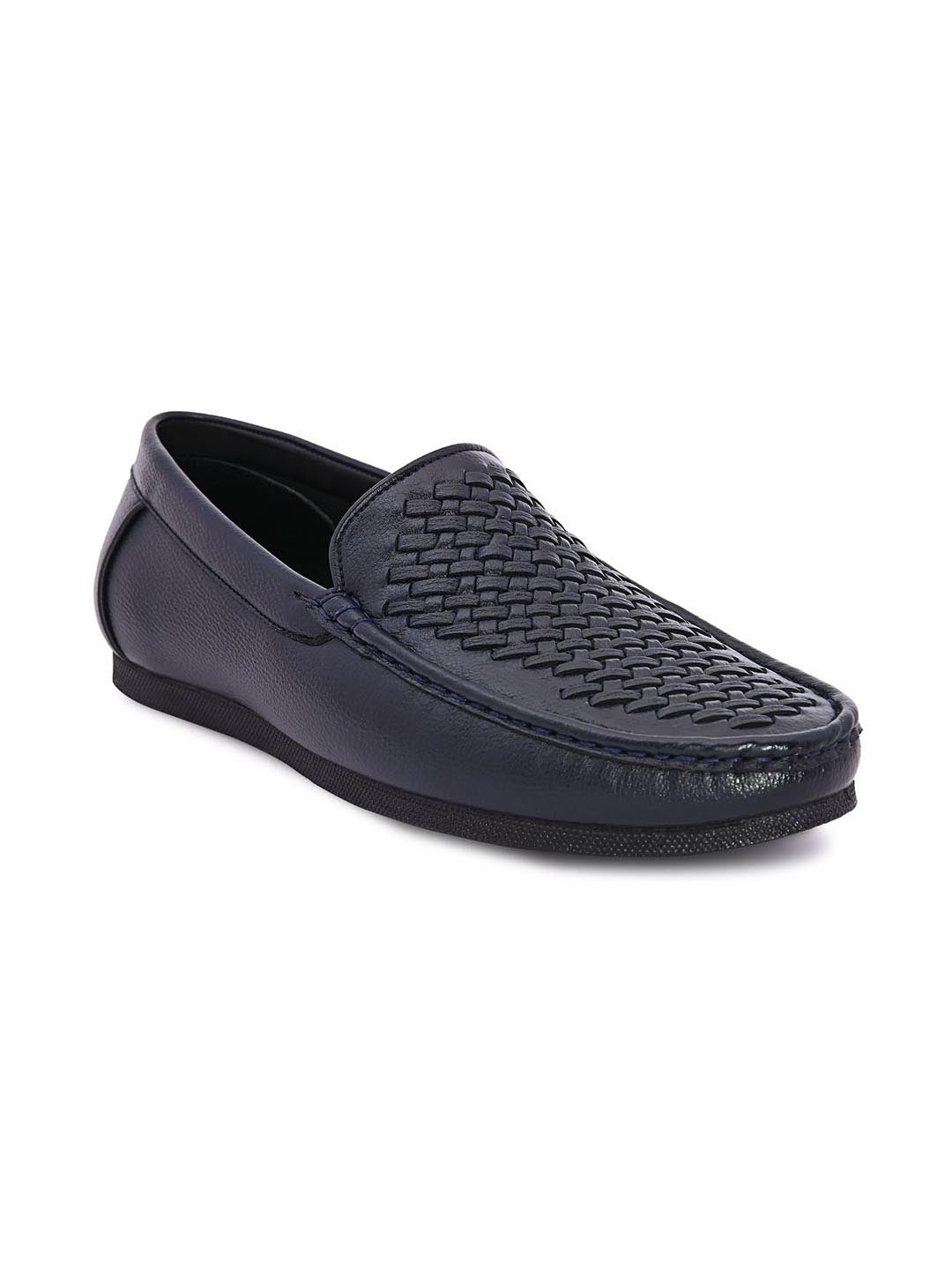 Hydes N Hues Men Blue Woven Design Loafers