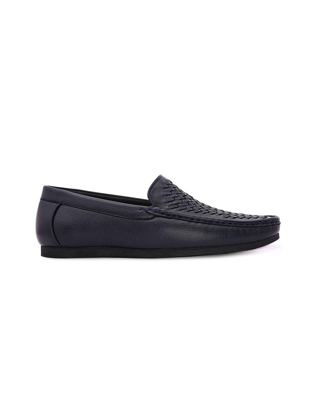 Hydes N Hues Men Blue Woven Design Loafers