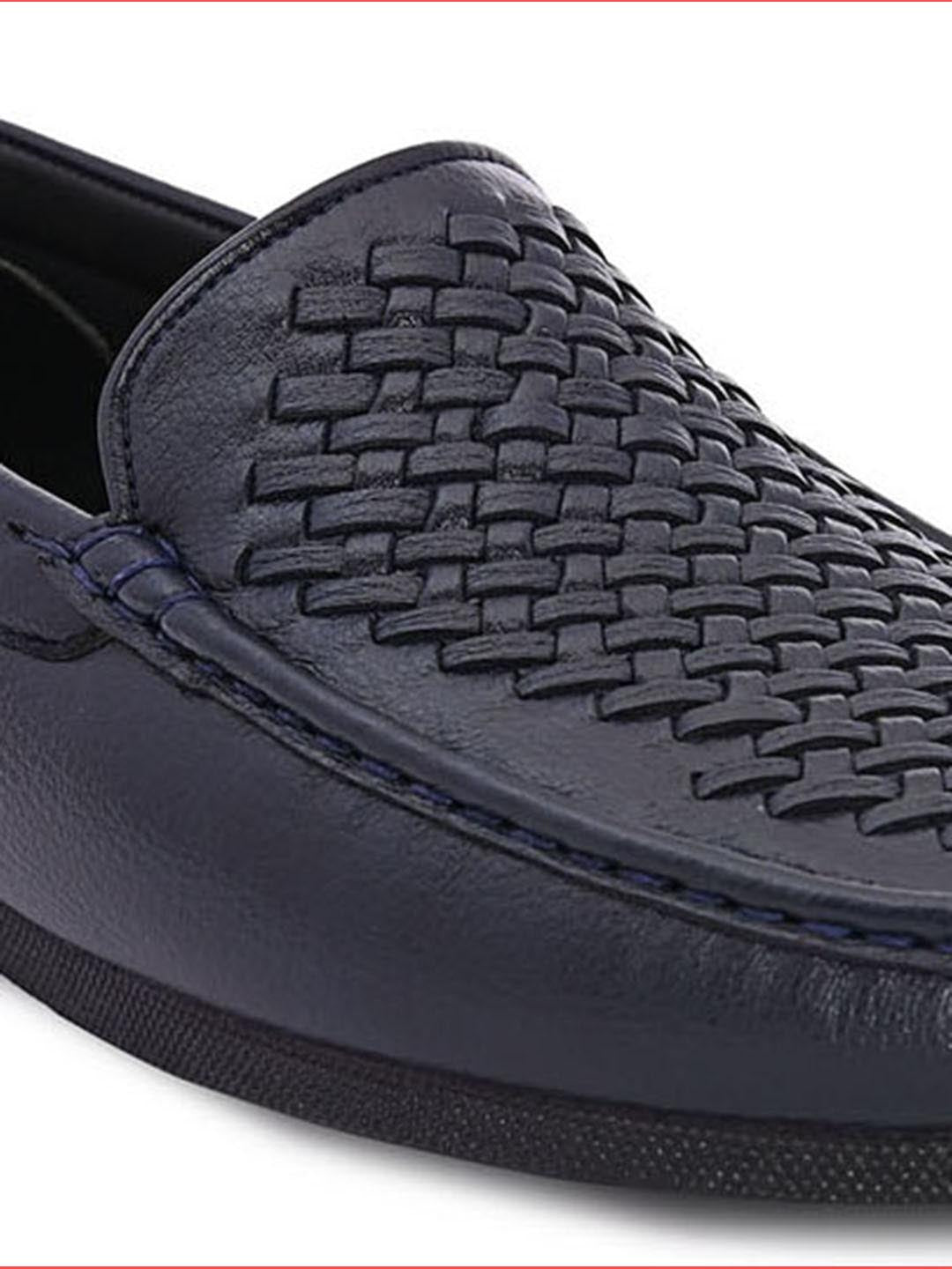 Hydes N Hues Men Blue Woven Design Loafers