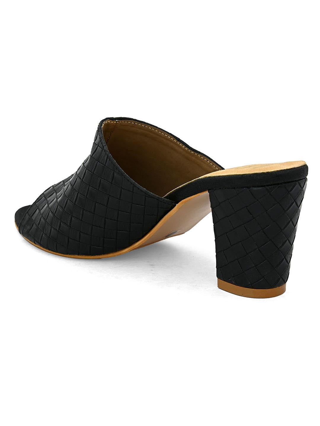 Hydes N Hues Gold-Toned Printed Block Heels