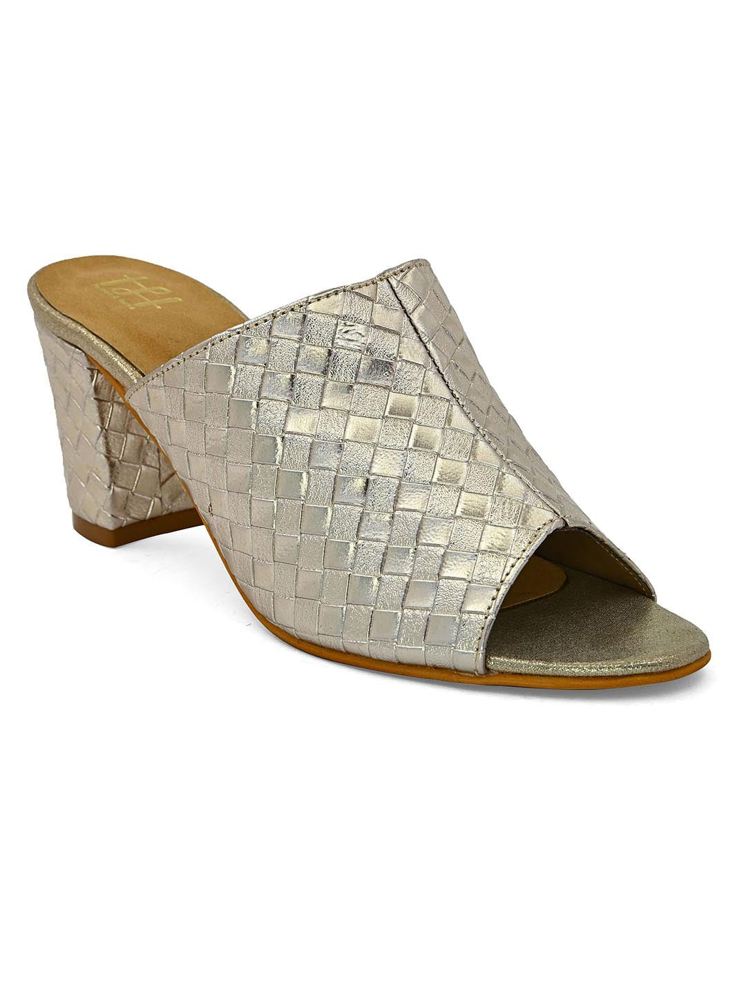 Hydes N Hues Gold-Toned Printed Block heels