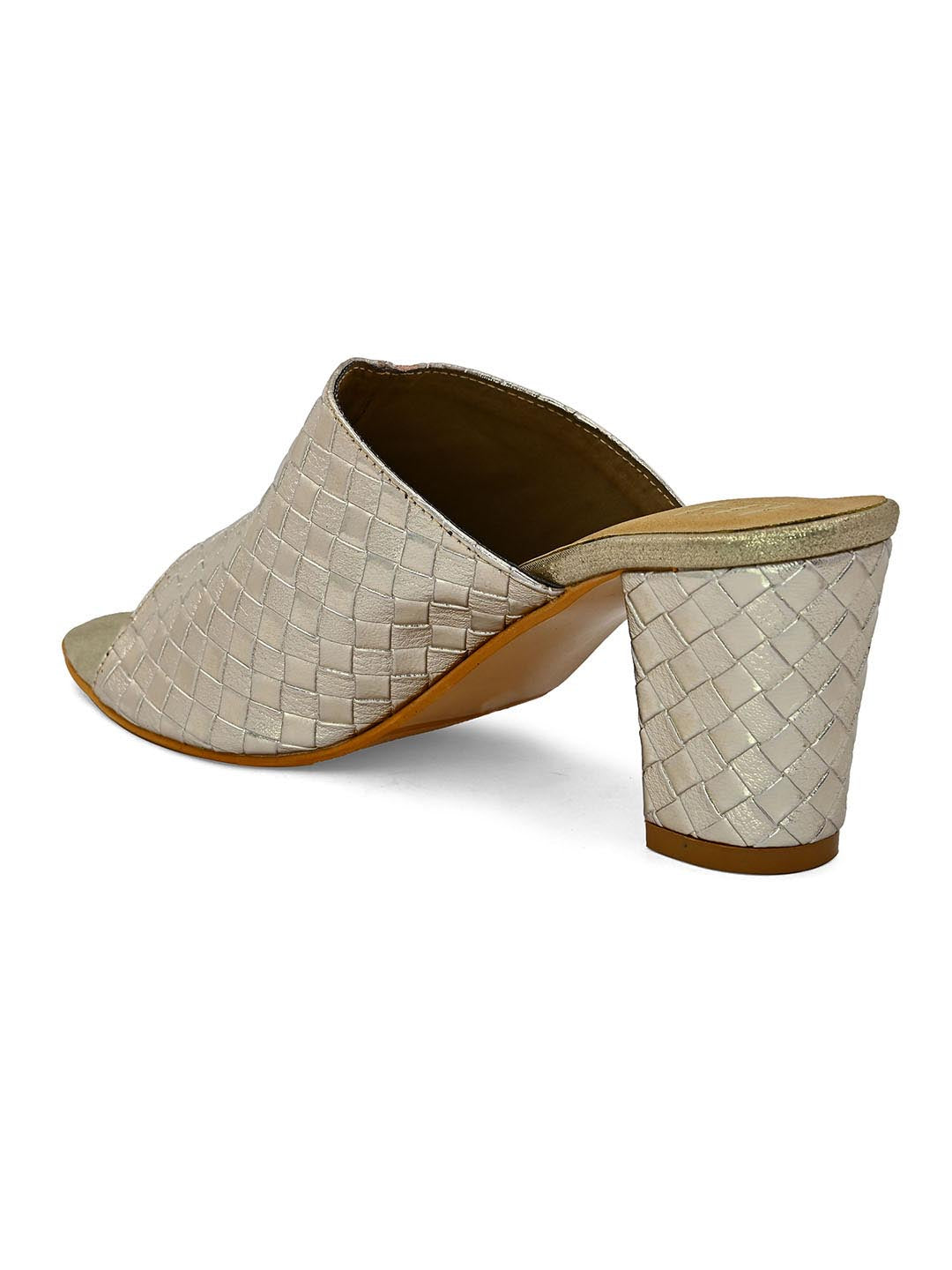 Hydes N Hues Gold-Toned Printed Block heels