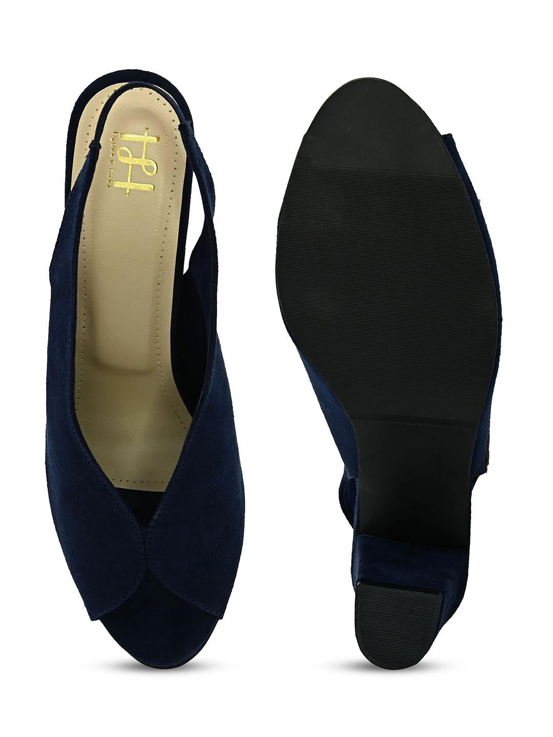 Hydes N Hues Blue Block Peep Toes