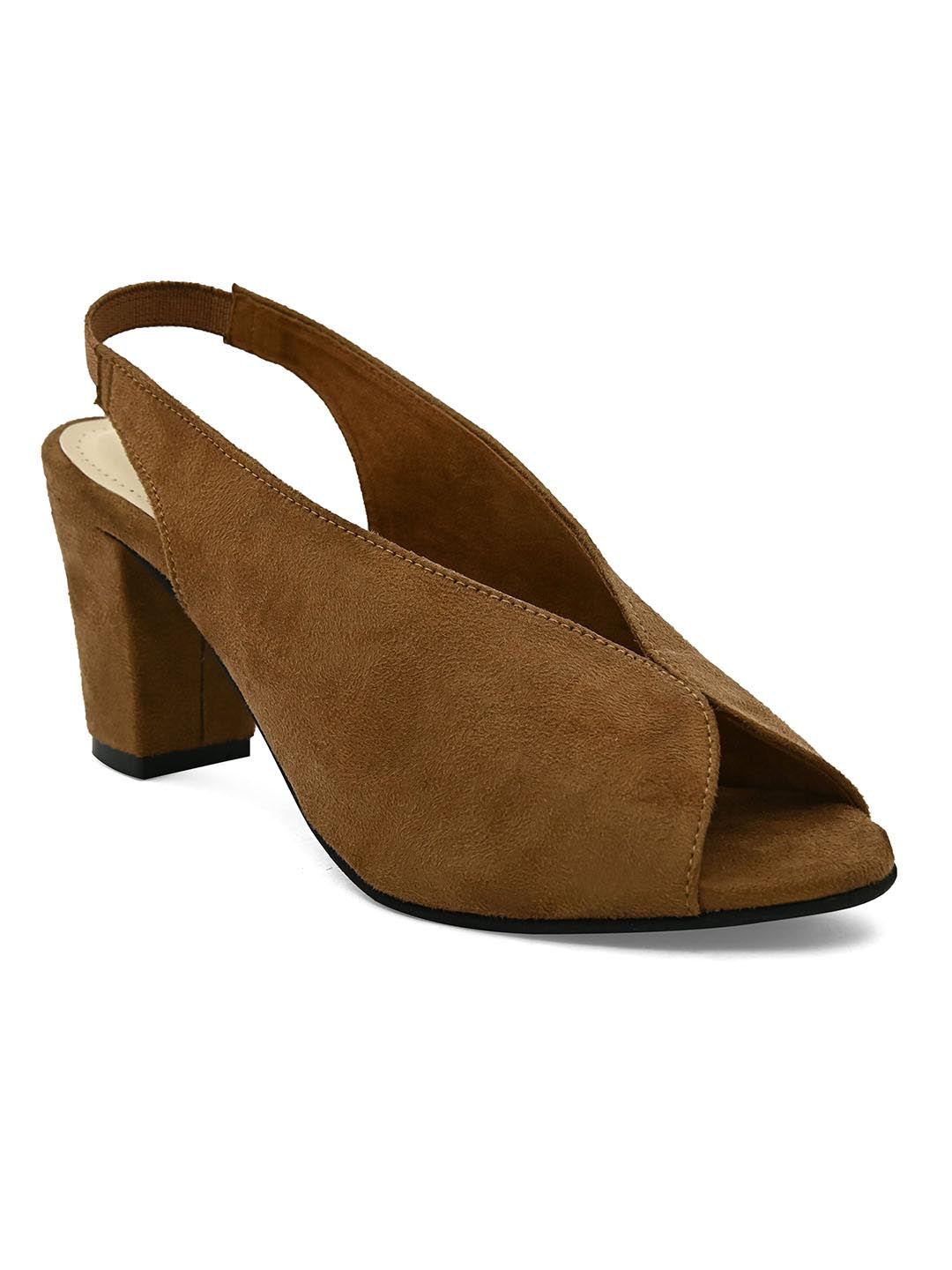 Hydes N Hues Tan Block Peep Toes