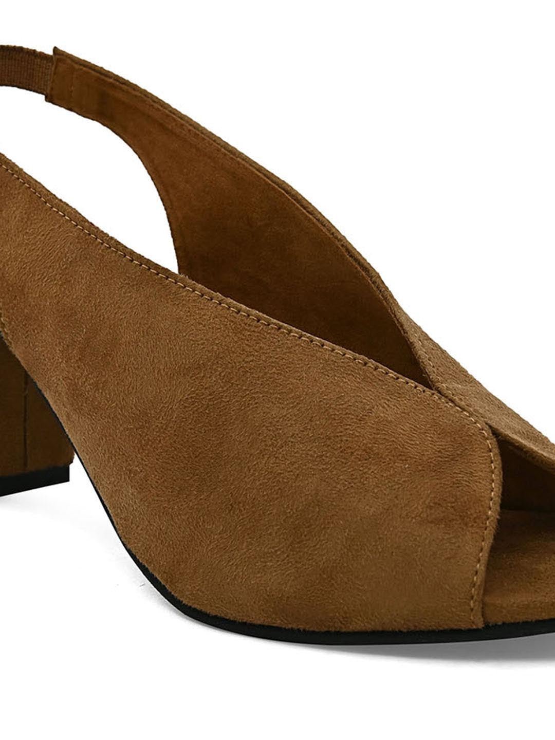 Hydes N Hues Tan Block Peep Toes