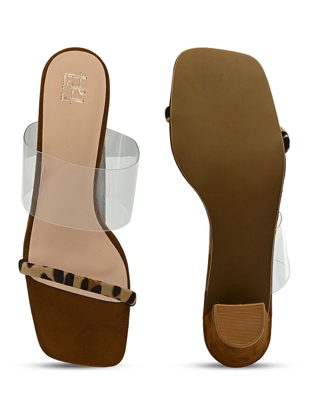 Hydes N Hues Animal Printed Tan Block Heels