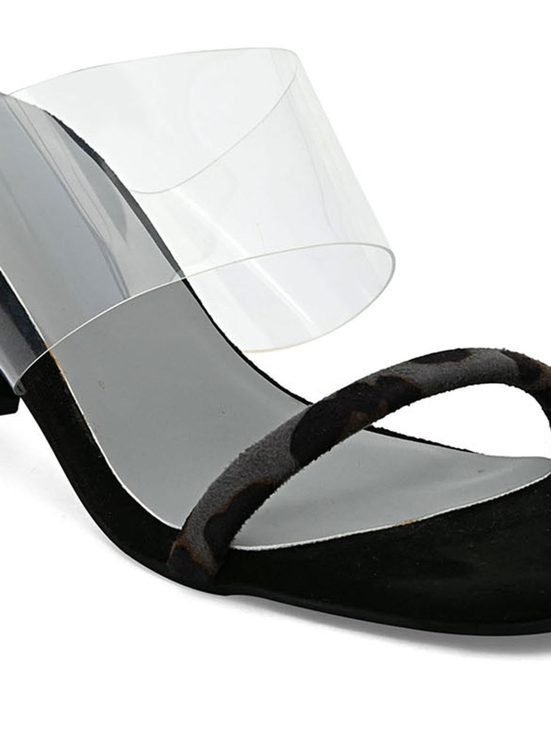 Hydes N Hues Animal Printed Black Block Heels