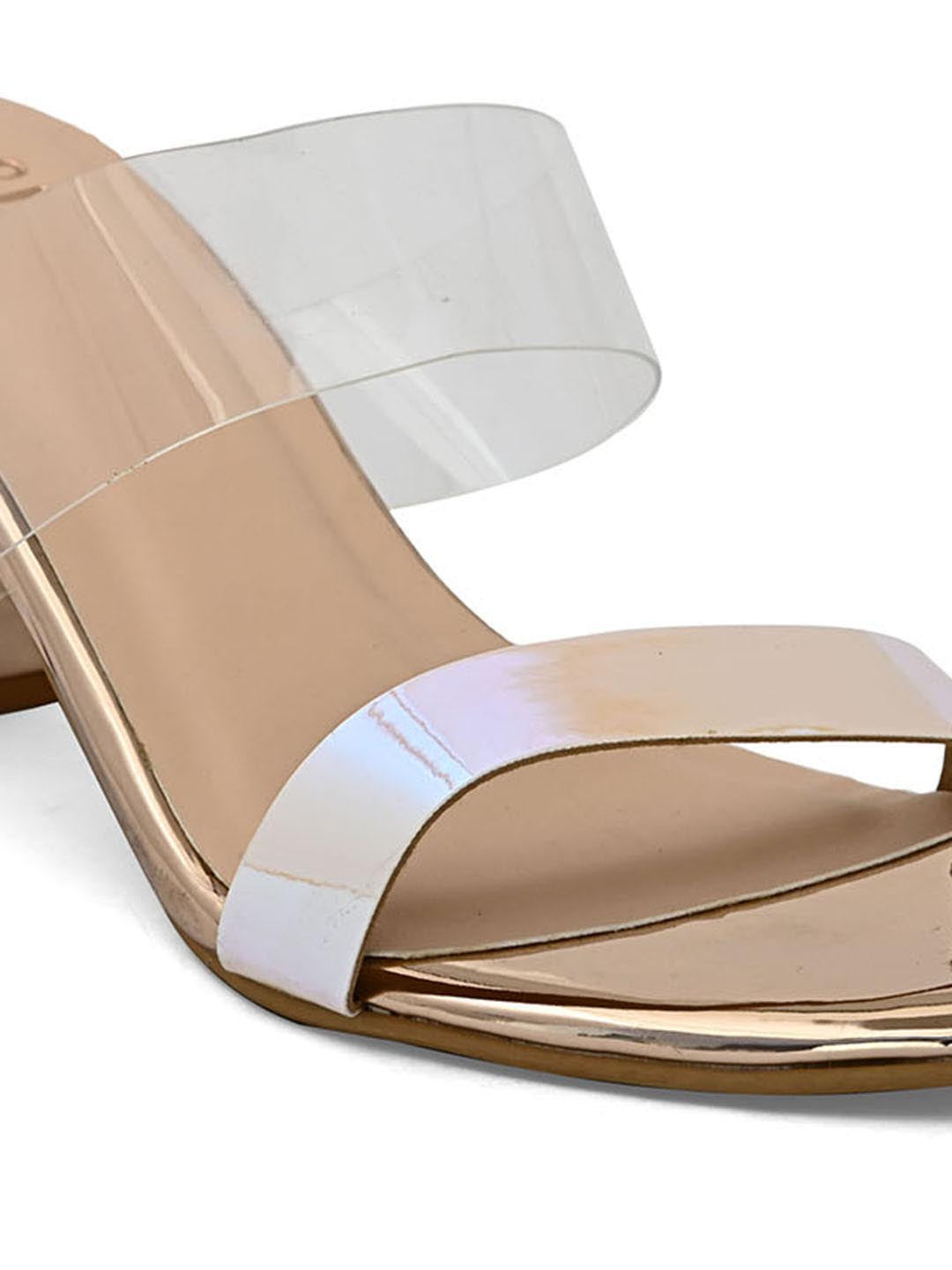 Hydes N Hues Gold-Toned Block Heels