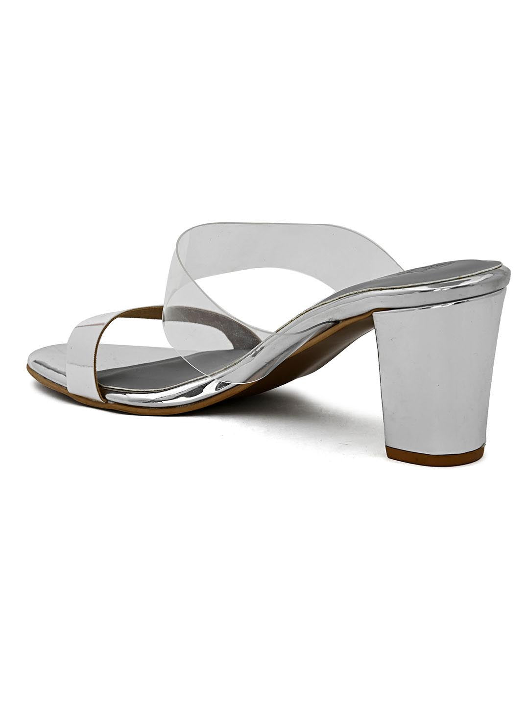 Hydes N Hues Silver-Toned Block Heels