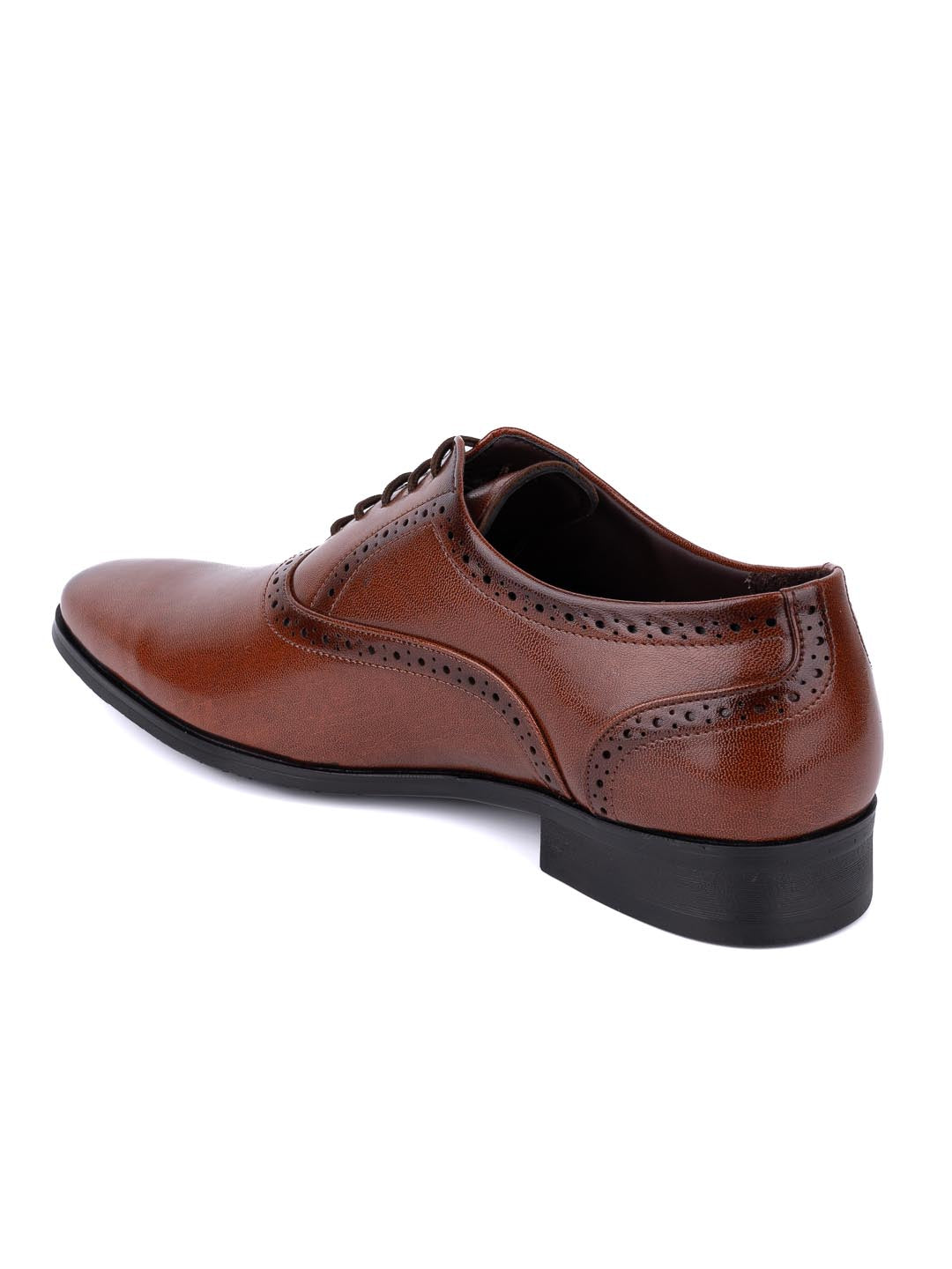 Hydes N Hues Men Tan Textured Formal Derbys