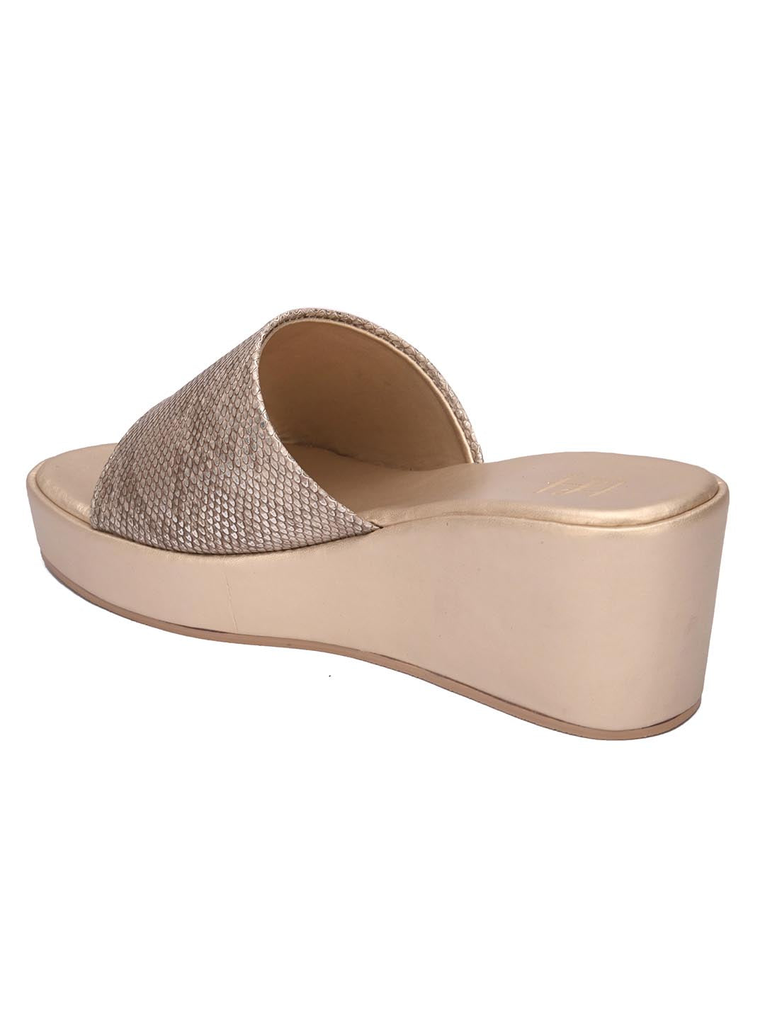 Hydes N Hues Women Gold-Toned Open Toe wedge heels