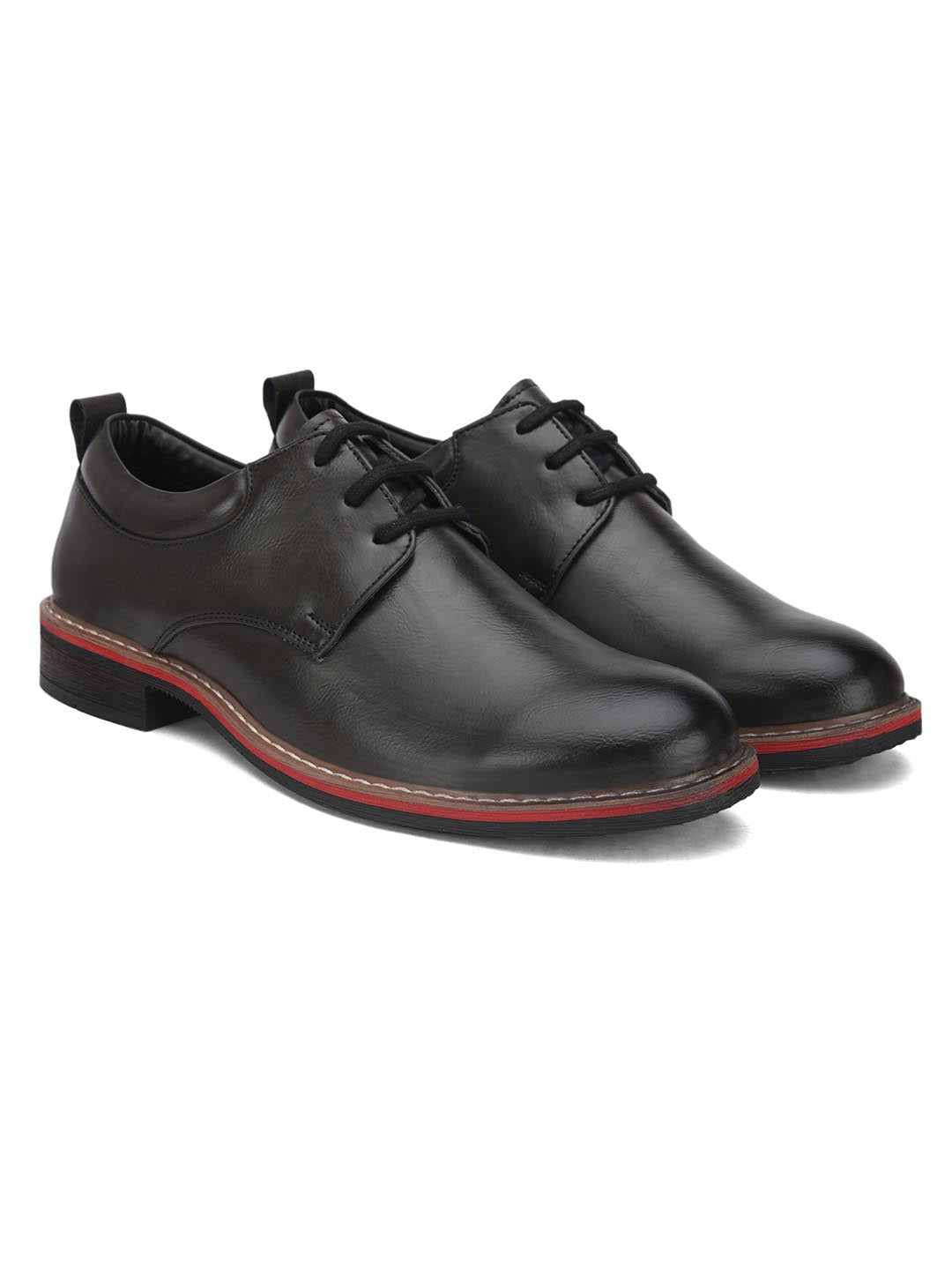 Hydes N Hues Men Black Solid Formal Derbys