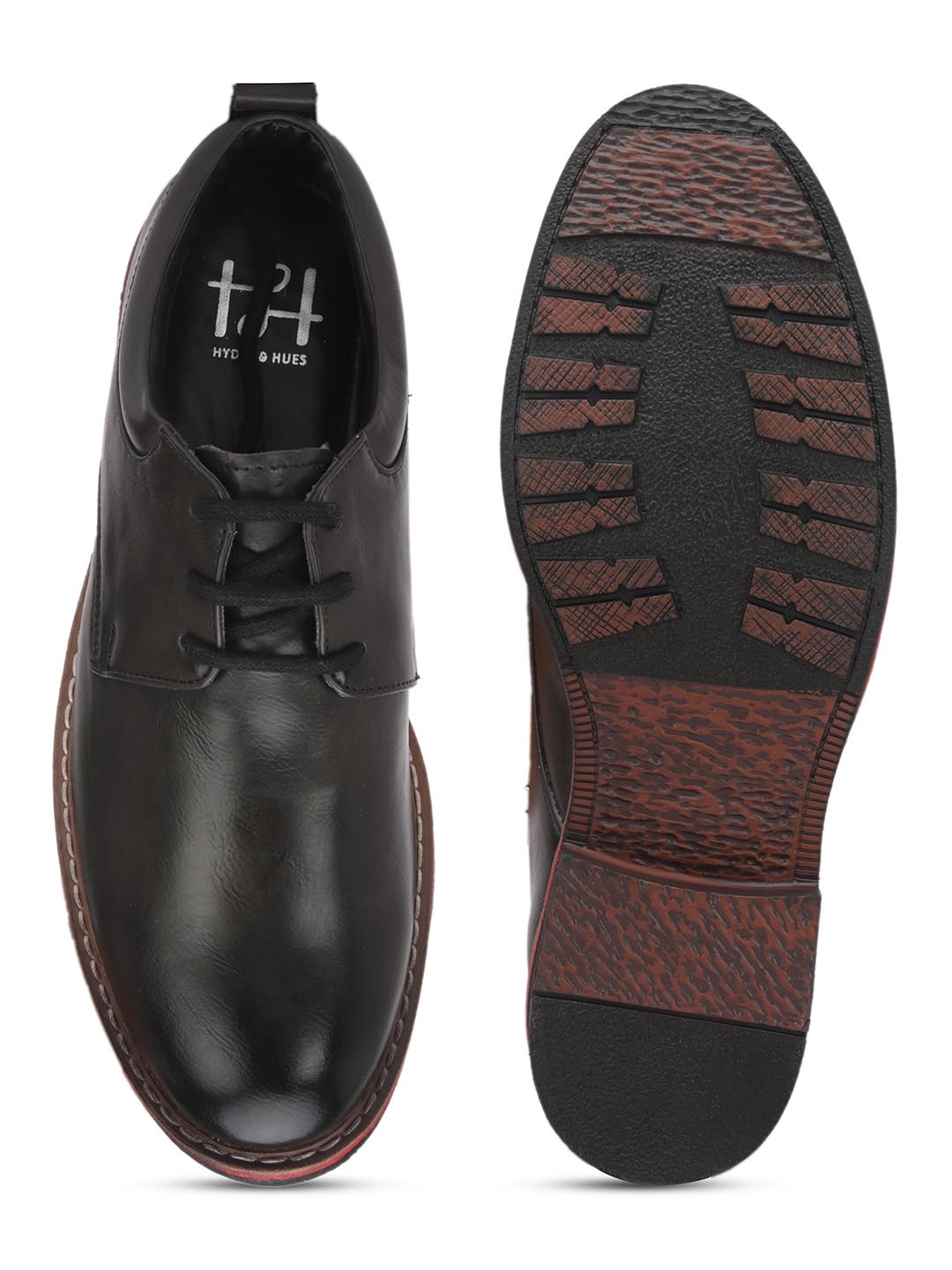 Hydes N Hues Men Black Solid Formal Derbys