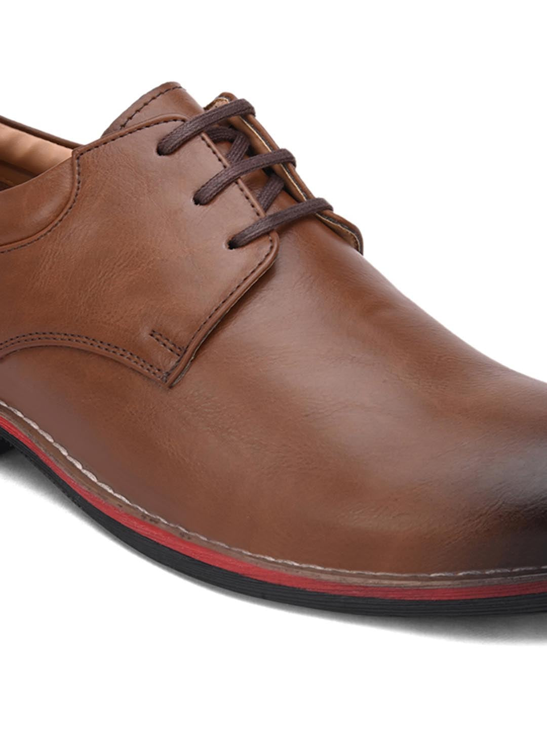 Hydes N Hues Men Brown Solid Formal Derbys