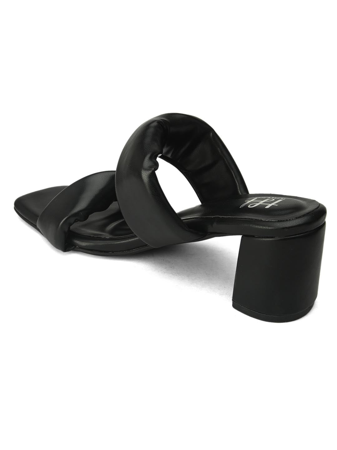 Hydes N Hues Twisted Upper Black Block Heels