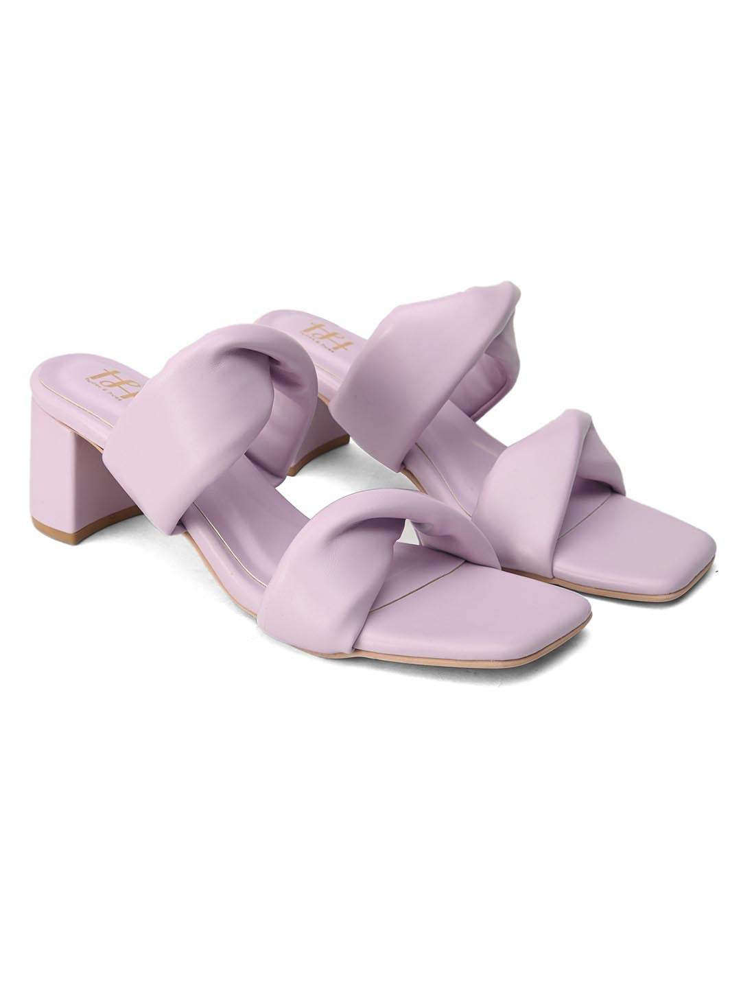 Hydes N Hues Twisted Upper Violet Block Heels