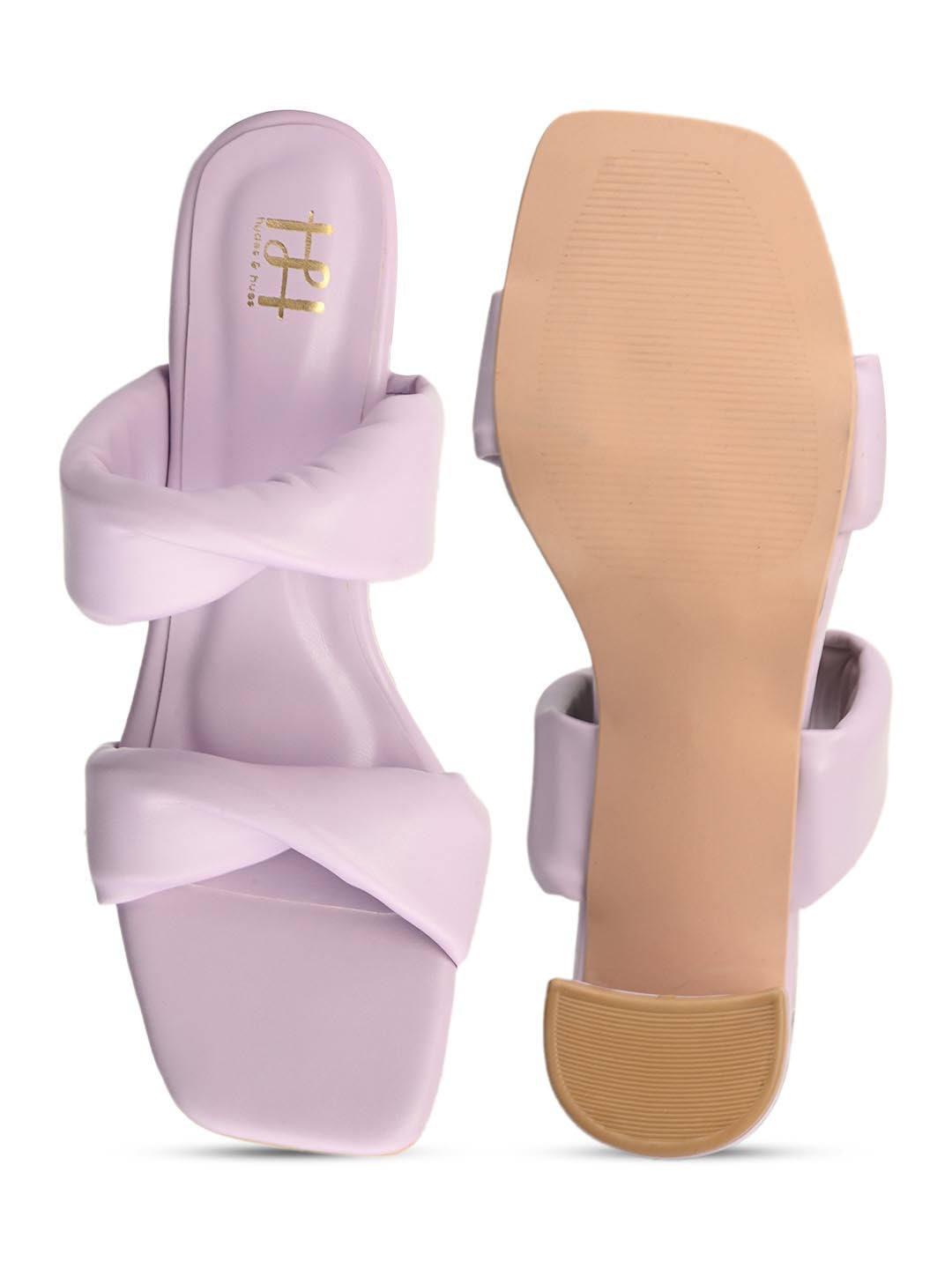 Hydes N Hues Twisted Upper Violet Block Heels