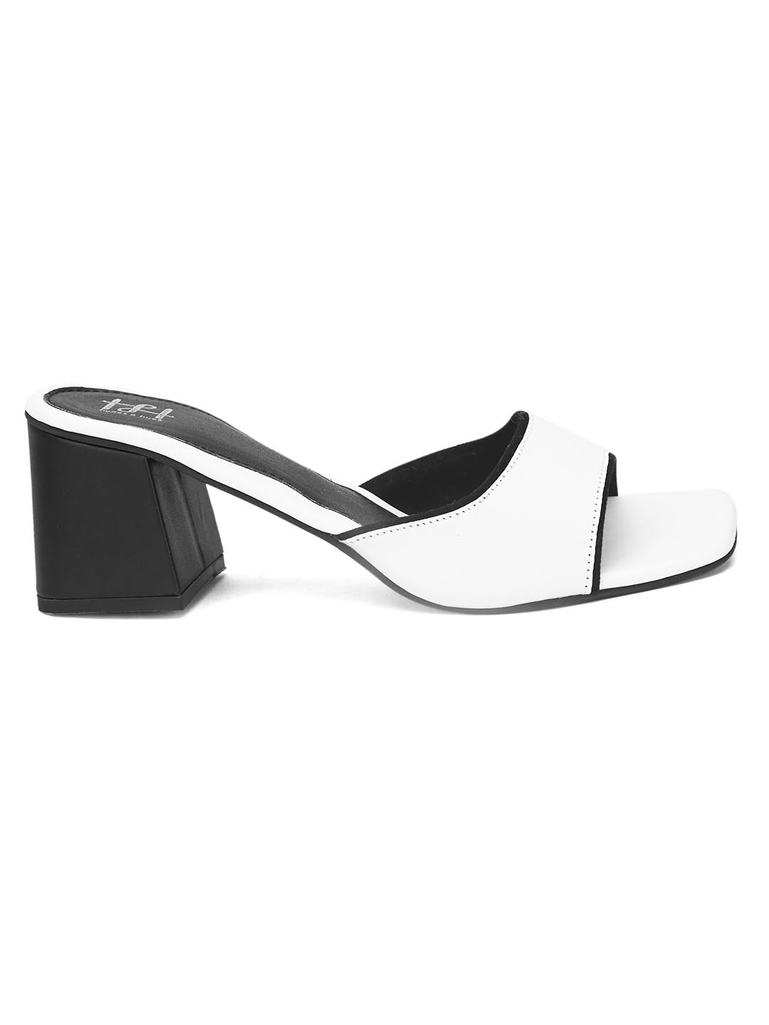 Hydes N Hues White Solid Block Heels