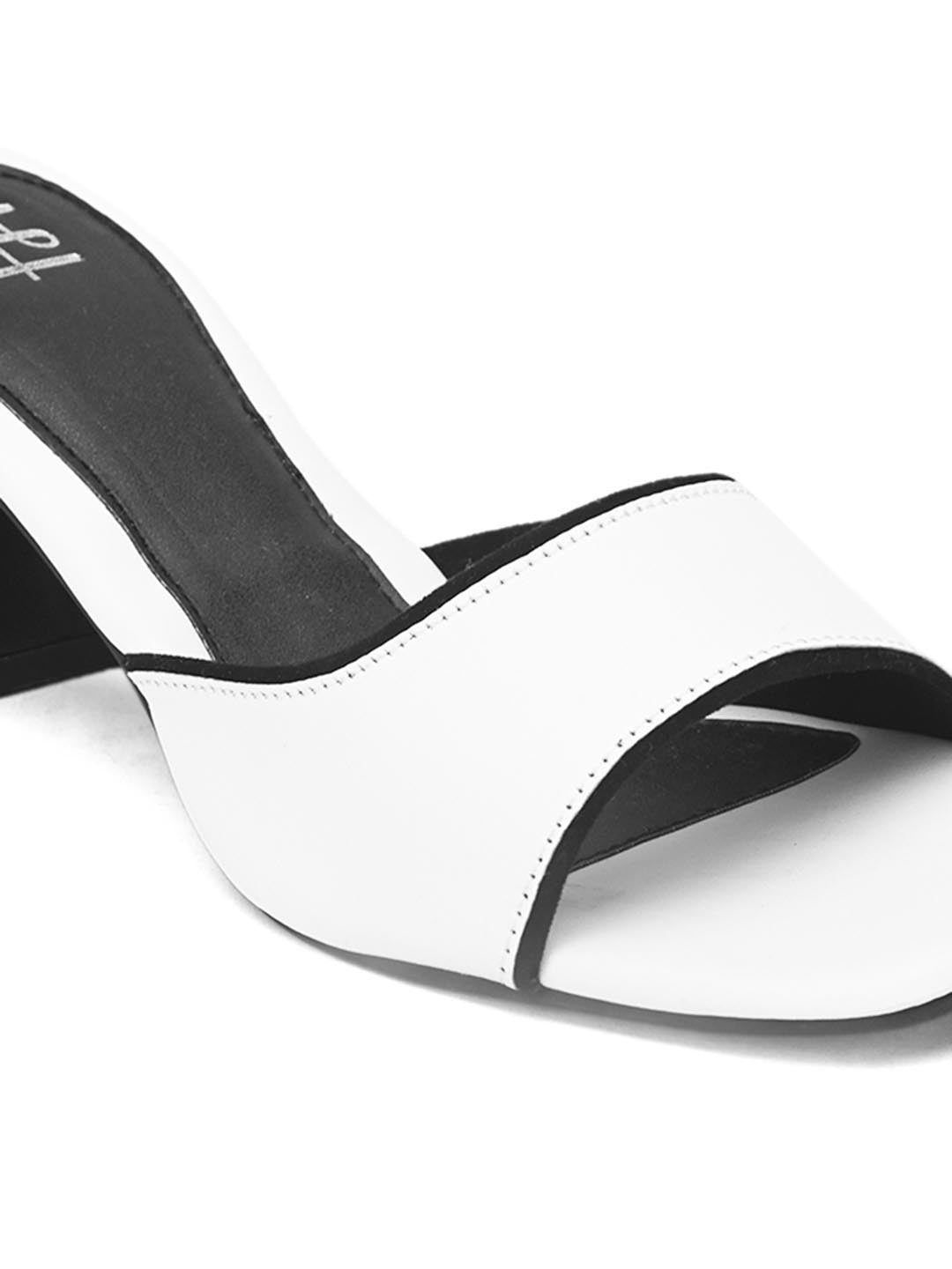 Hydes N Hues White Solid Block Heels