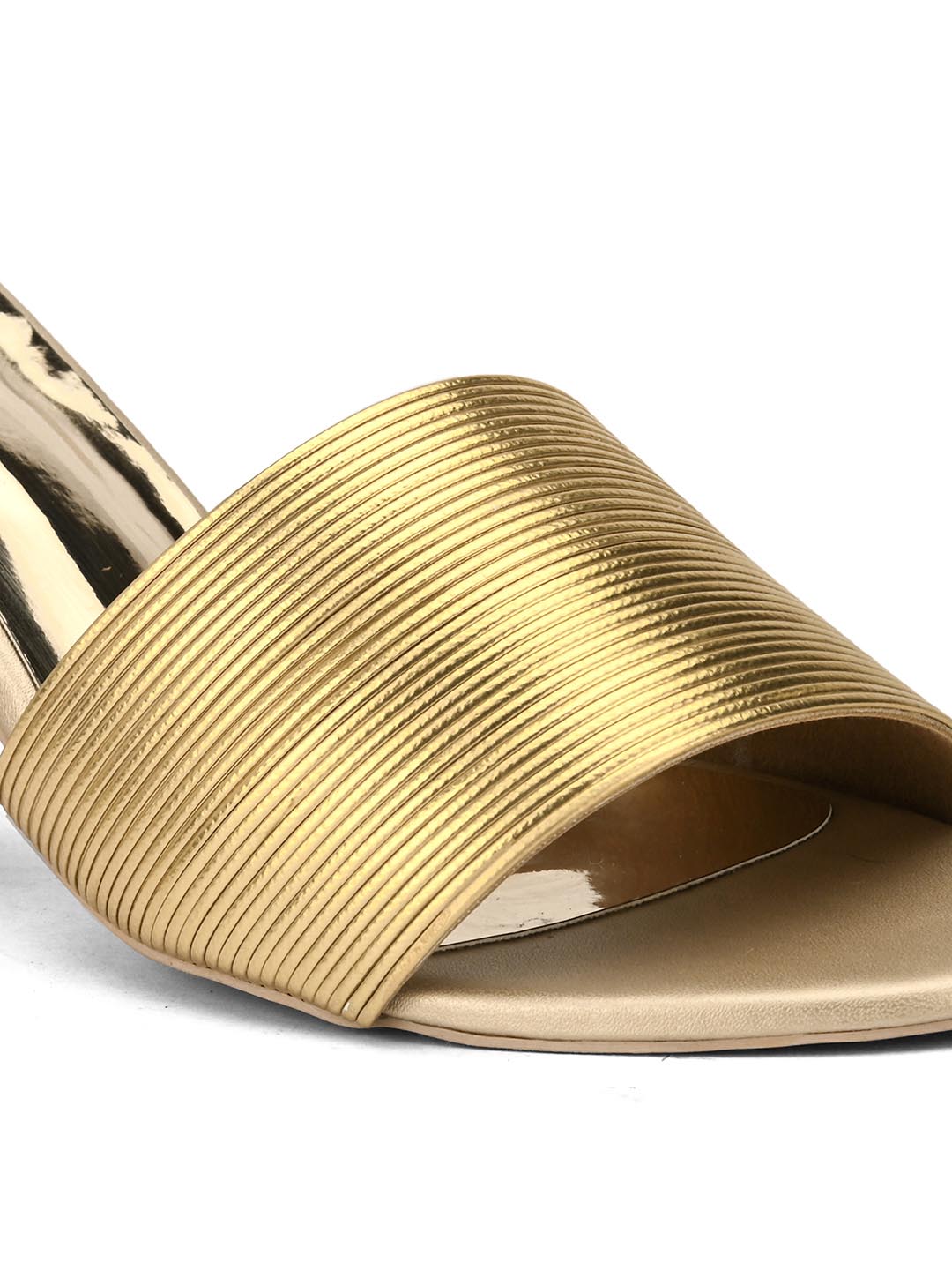 Hydes N Hues Gold-Toned Block Heels