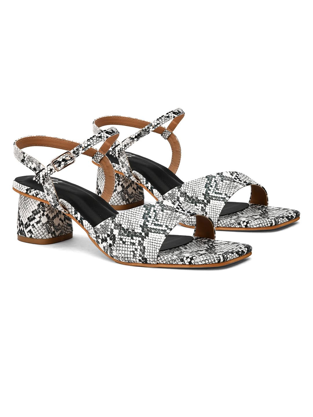 Hydes N Hues White Animal Print Sandals
