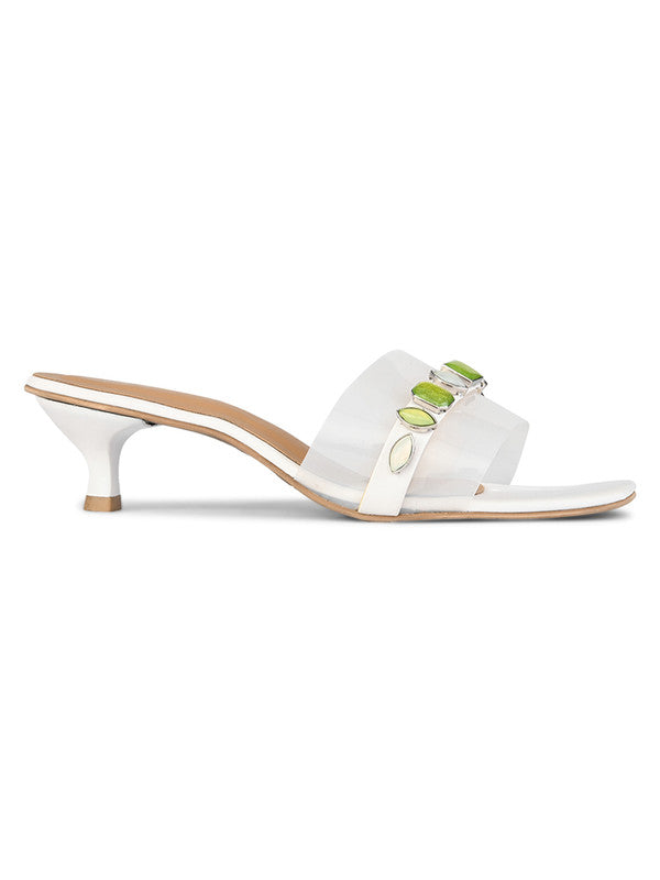 Hydes N Hues White Heel Sandal For Women