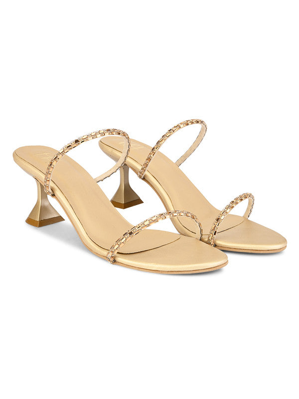 Hydes N Hues Golden Heel Sandal For Women