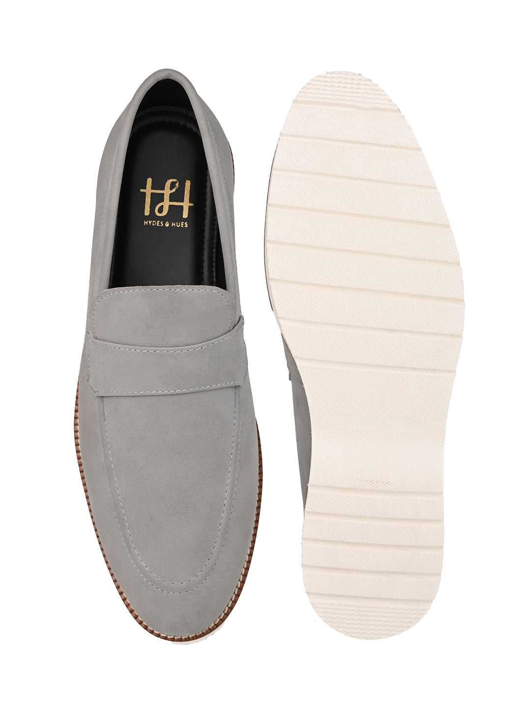 Hydes N Hues Men Slip-On Grey Casual Shoes